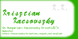 krisztian kacsovszky business card